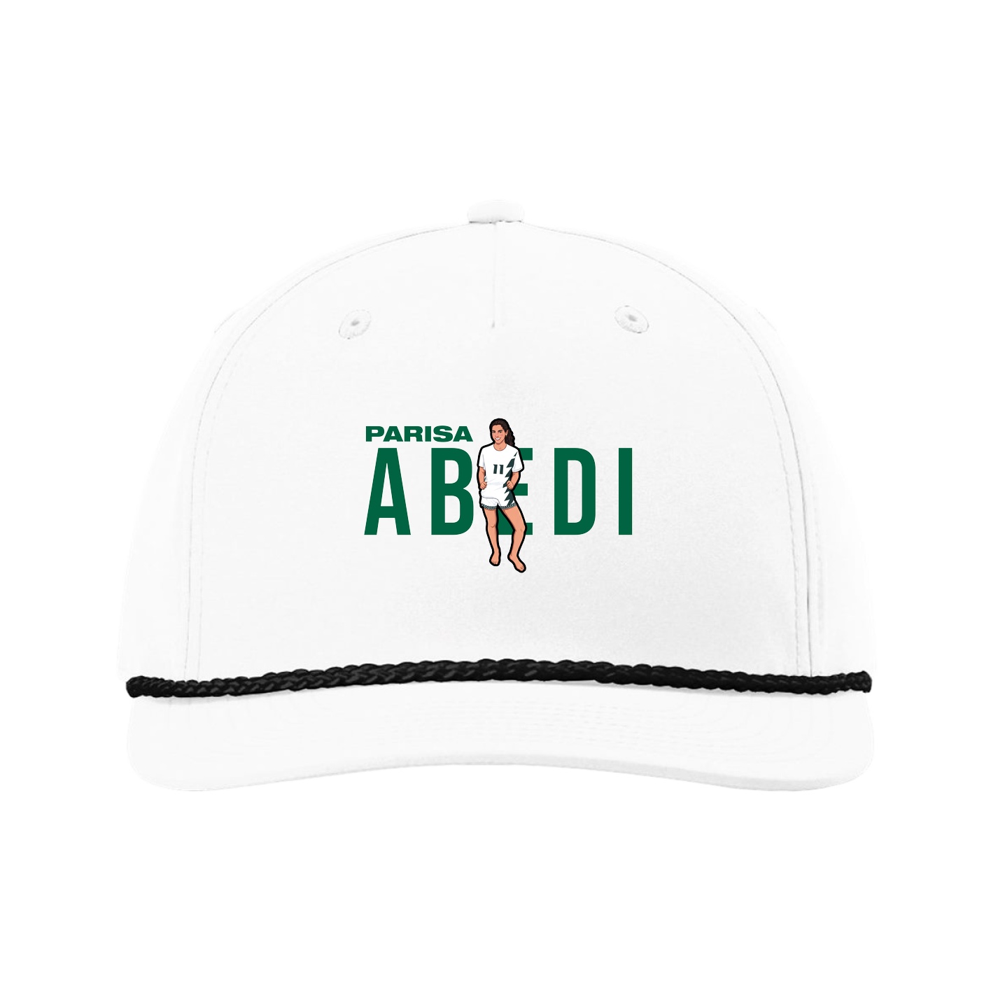 Five-Panel Classic Rope Cap — Player Name in White