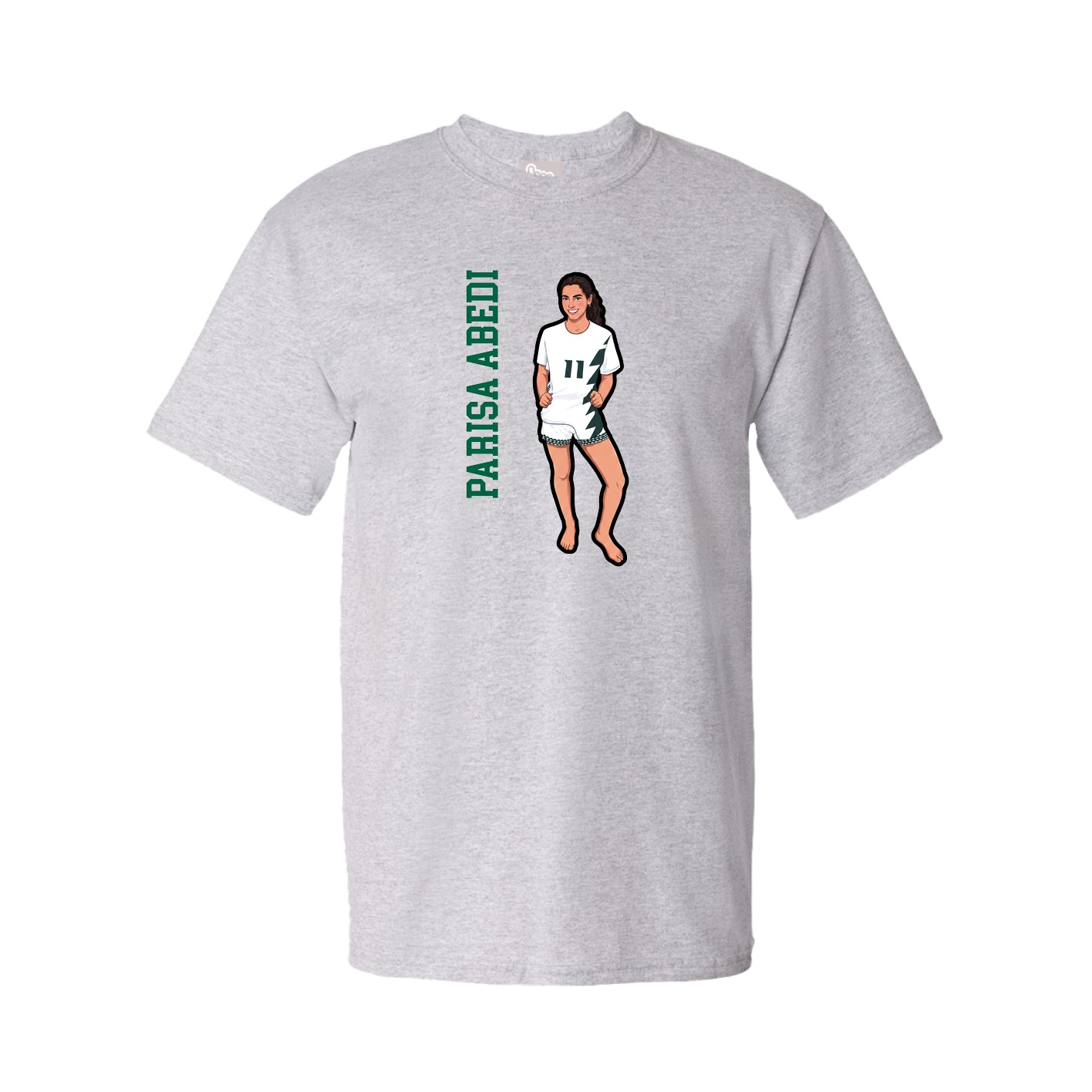 Youth Tee — Name Vertical in Grey