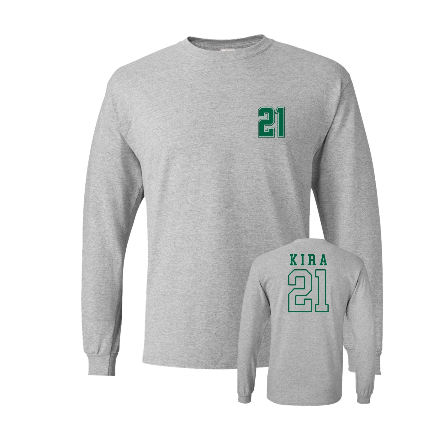 Long Sleeve Tee — Chest Back in Grey