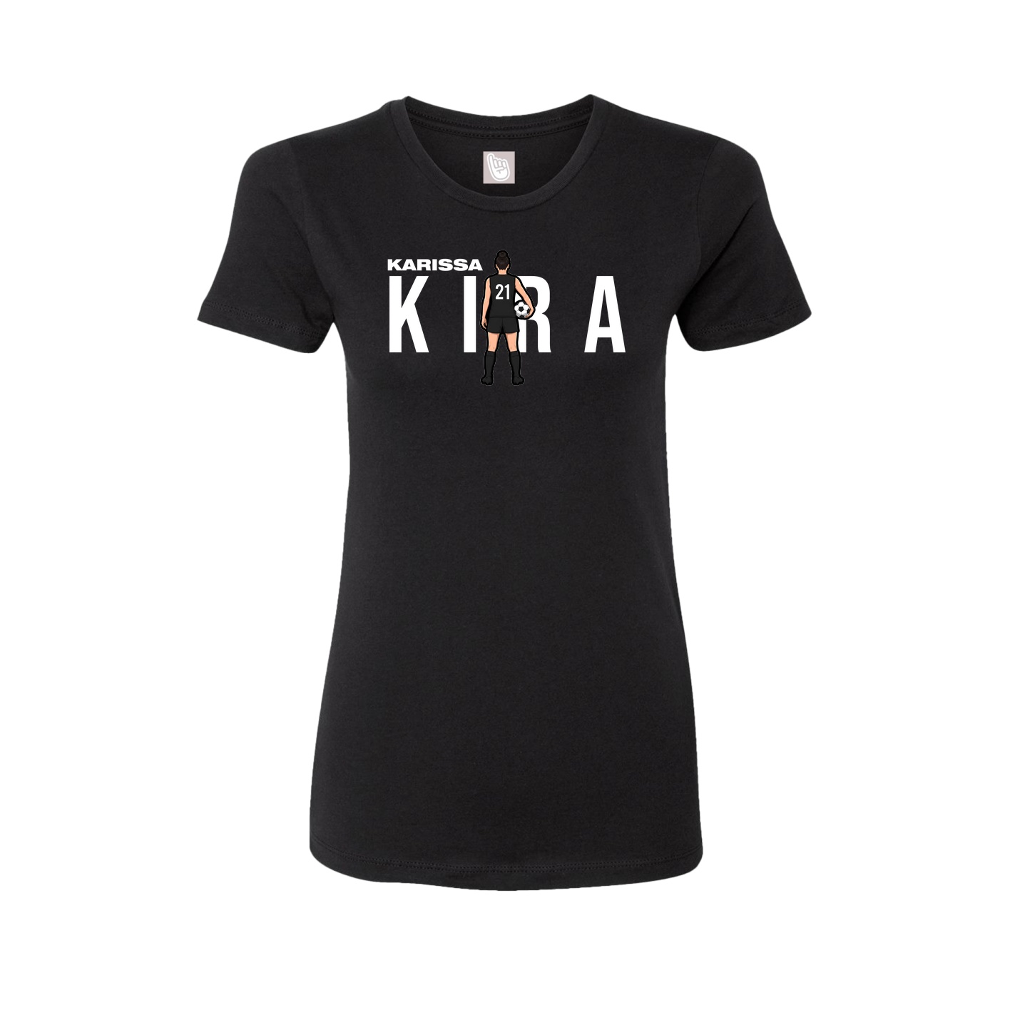Fitted Women's Tee — Player Name in Black