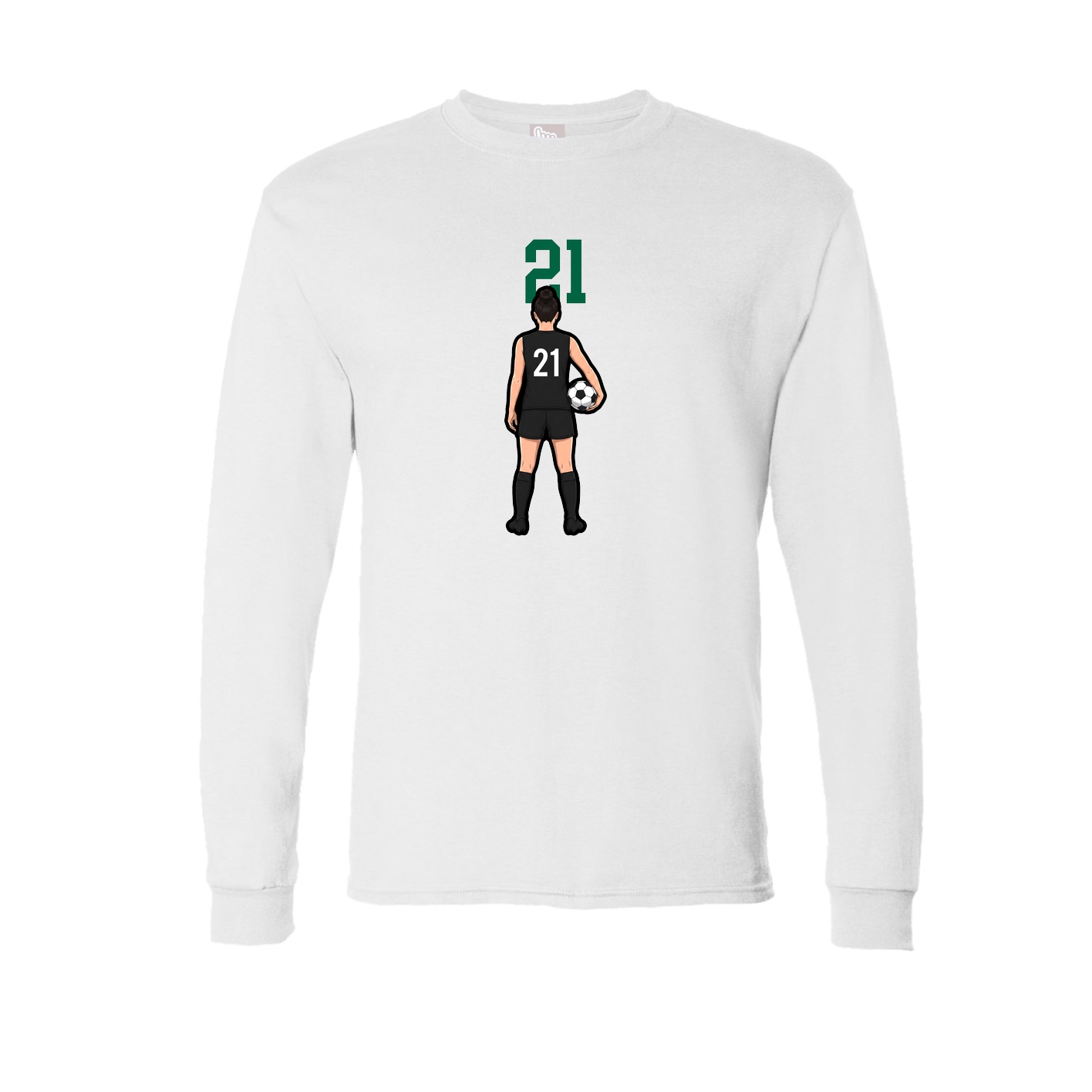 Long Sleeve Tee — Number Top in White