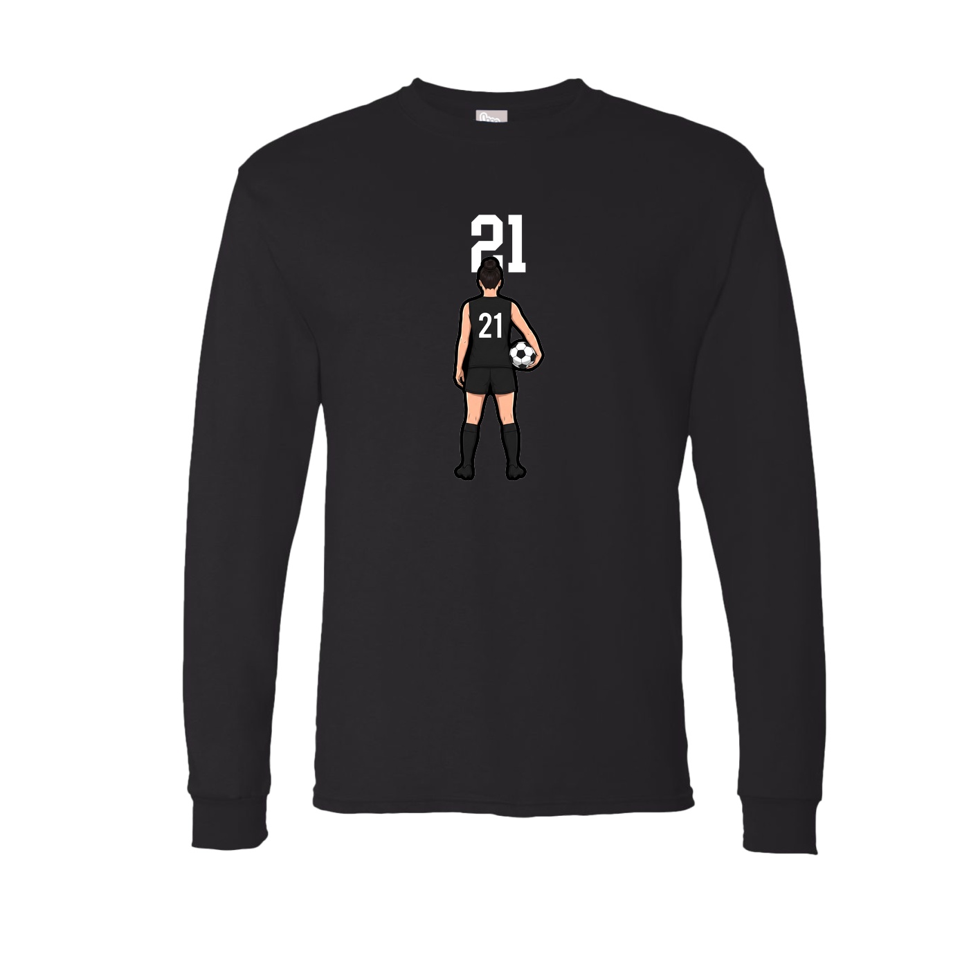Long Sleeve Tee — Number Top in Black