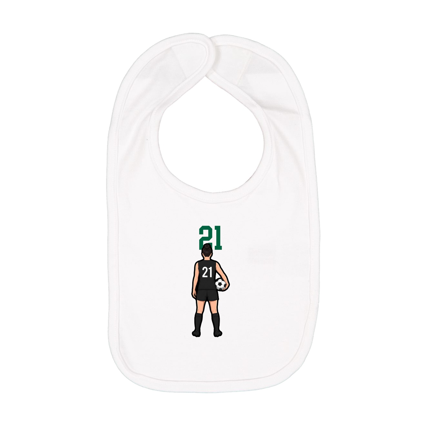 Infant Bib — Number Top in White