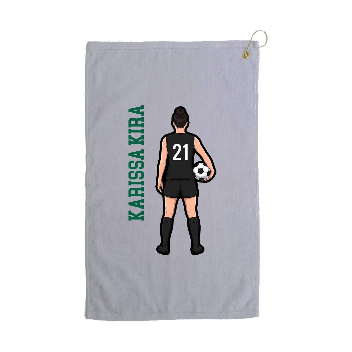 Golf Towel — Name Vertical in Grey