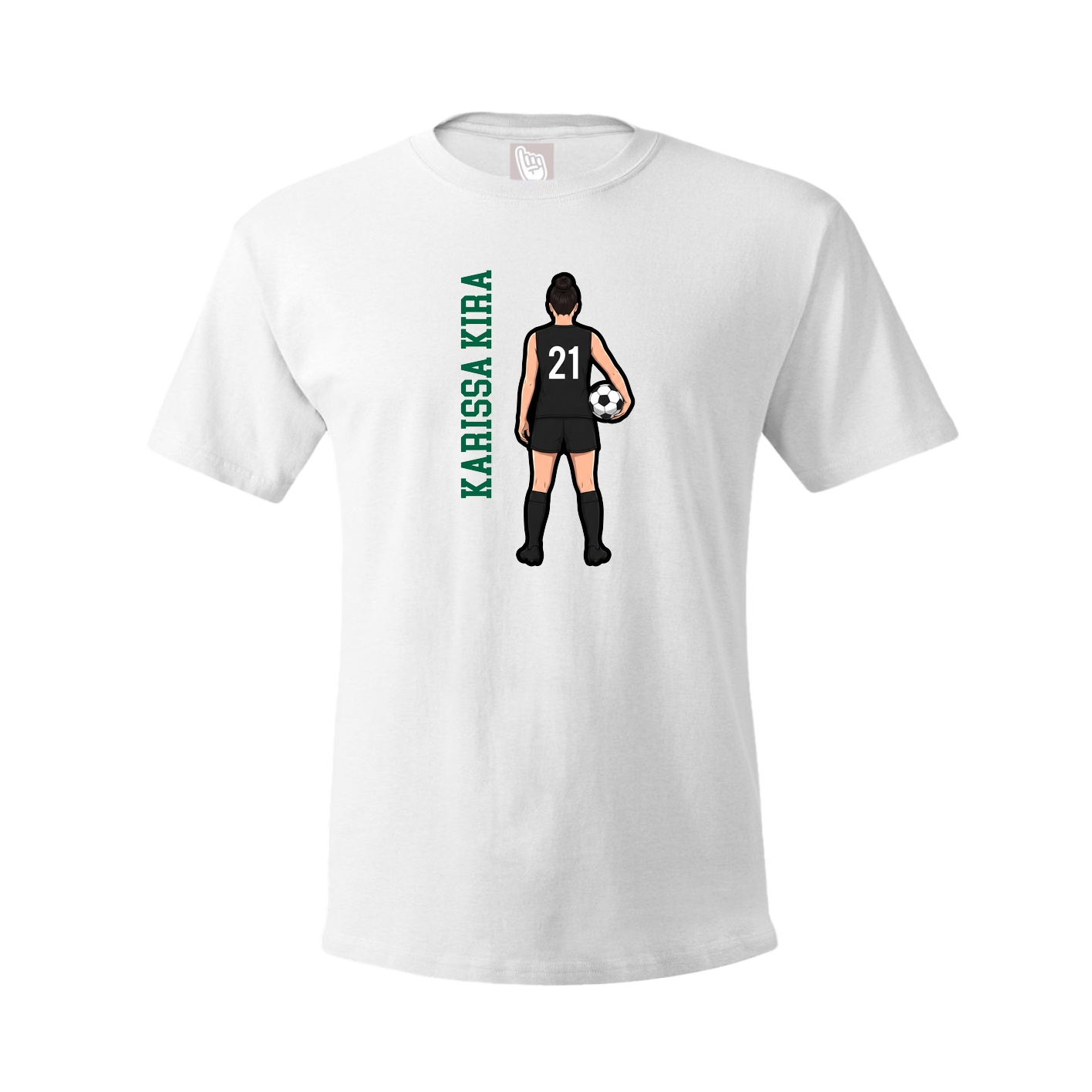 Youth Tee — Name Vertical in White