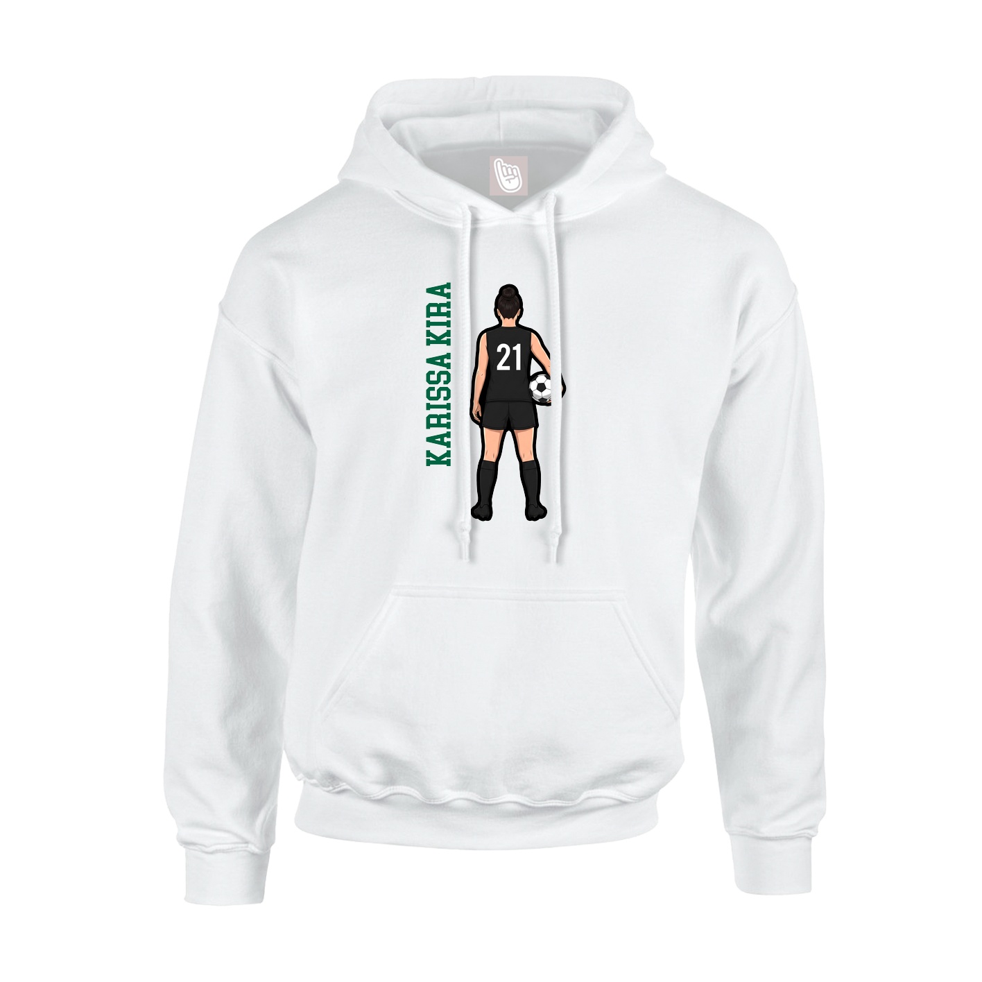 Youth Hoodie — Name Vertical in White