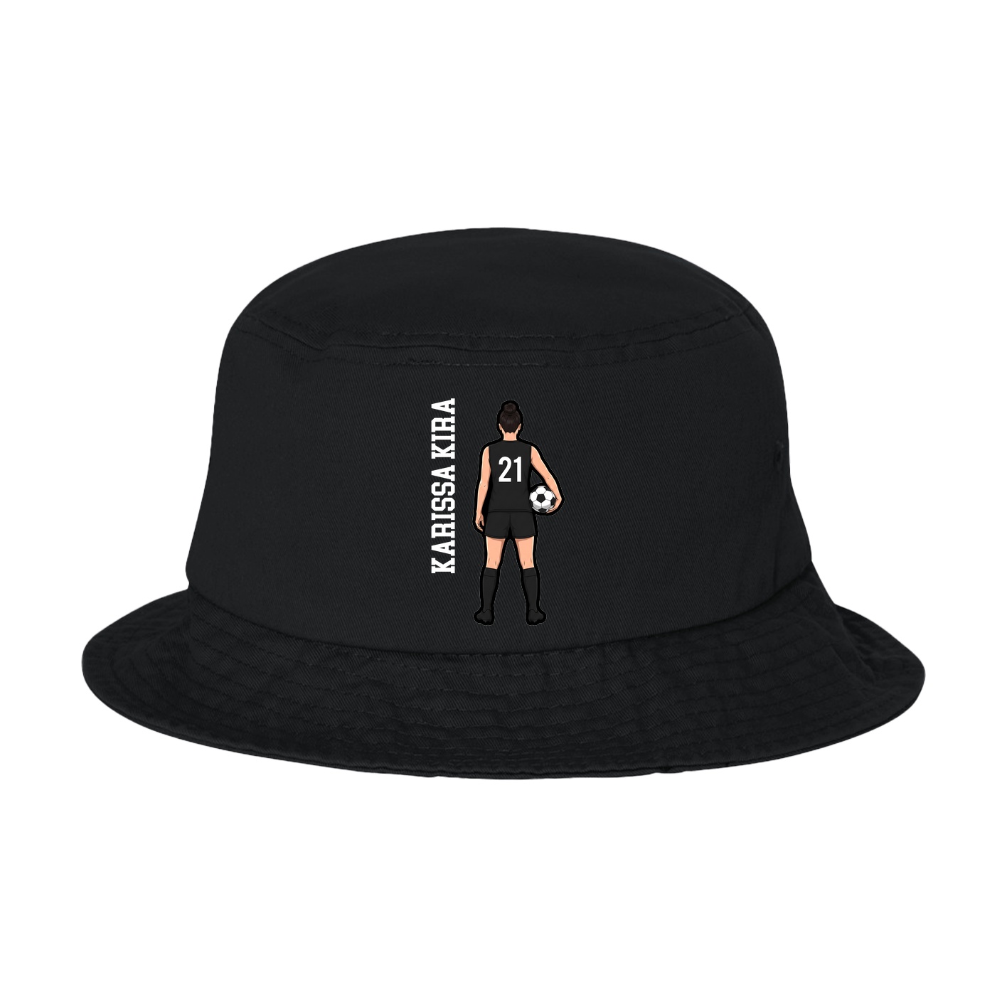 Bucket Cap — Name Vertical in Black
