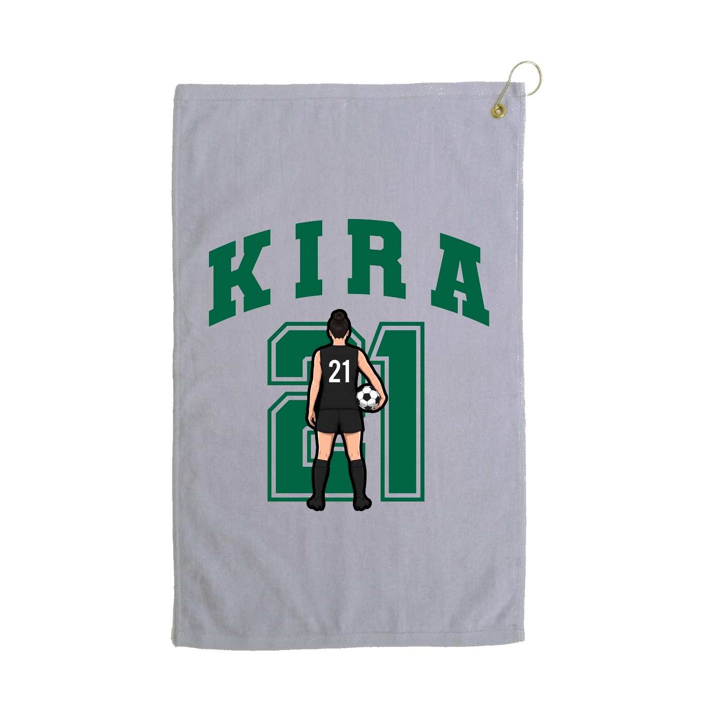 Golf Towel — Number in Grey