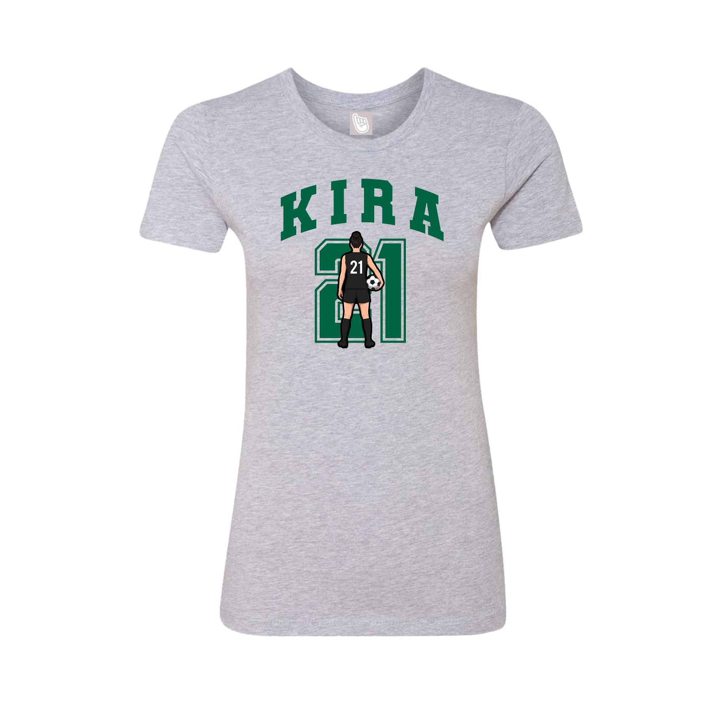 Fitted Women's Tee — Number in Grey