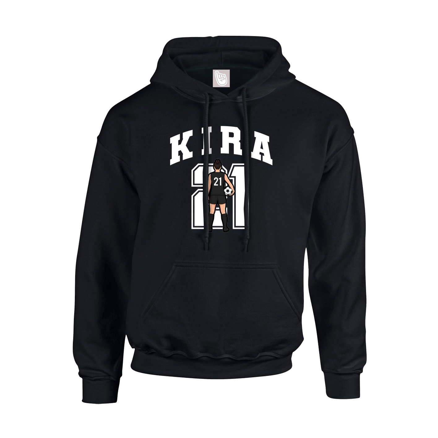 Hoodie — Number in Black