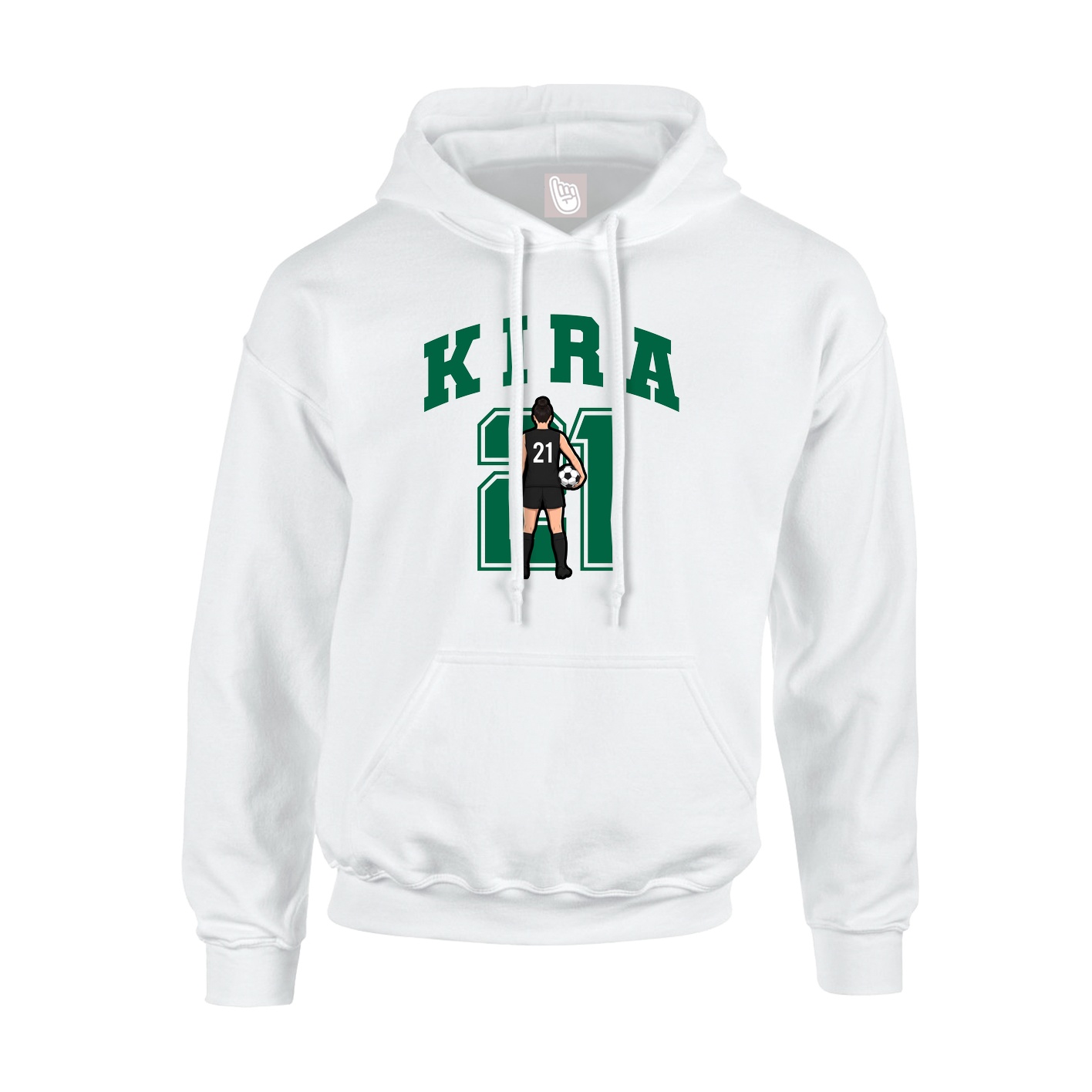 Youth Hoodie — Number in White