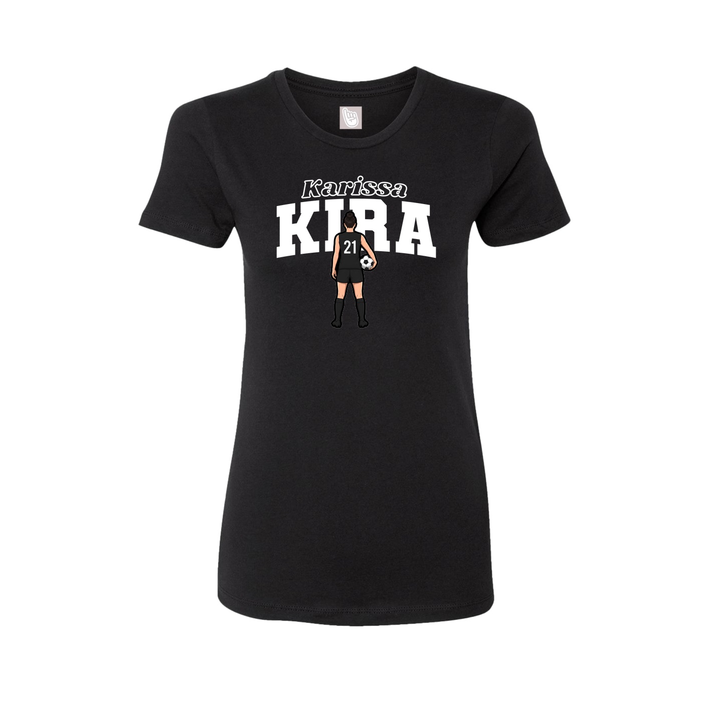 Fitted Women's Tee — Name Arch in Black