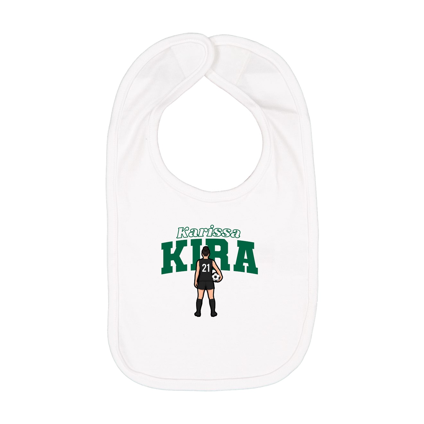 Infant Bib — Name Arch in White
