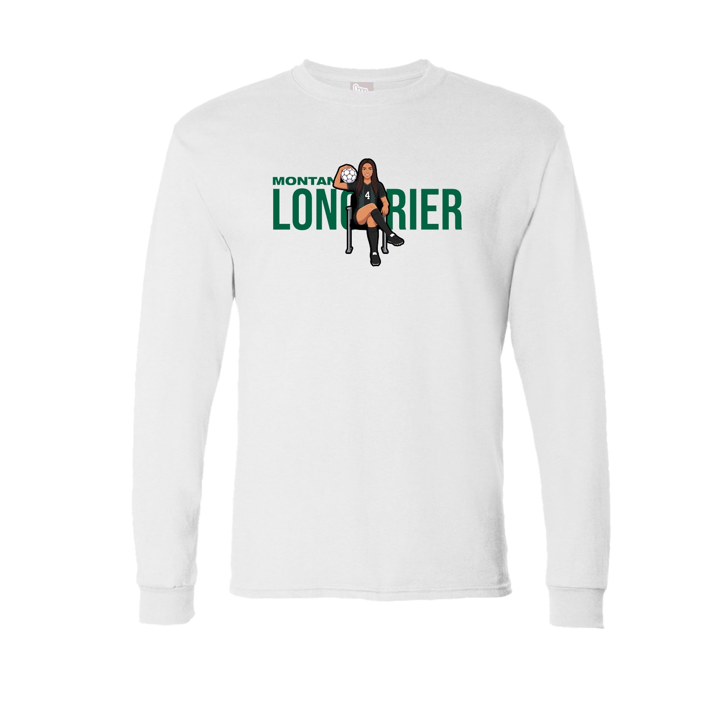 Long Sleeve Tee — Player Name in White