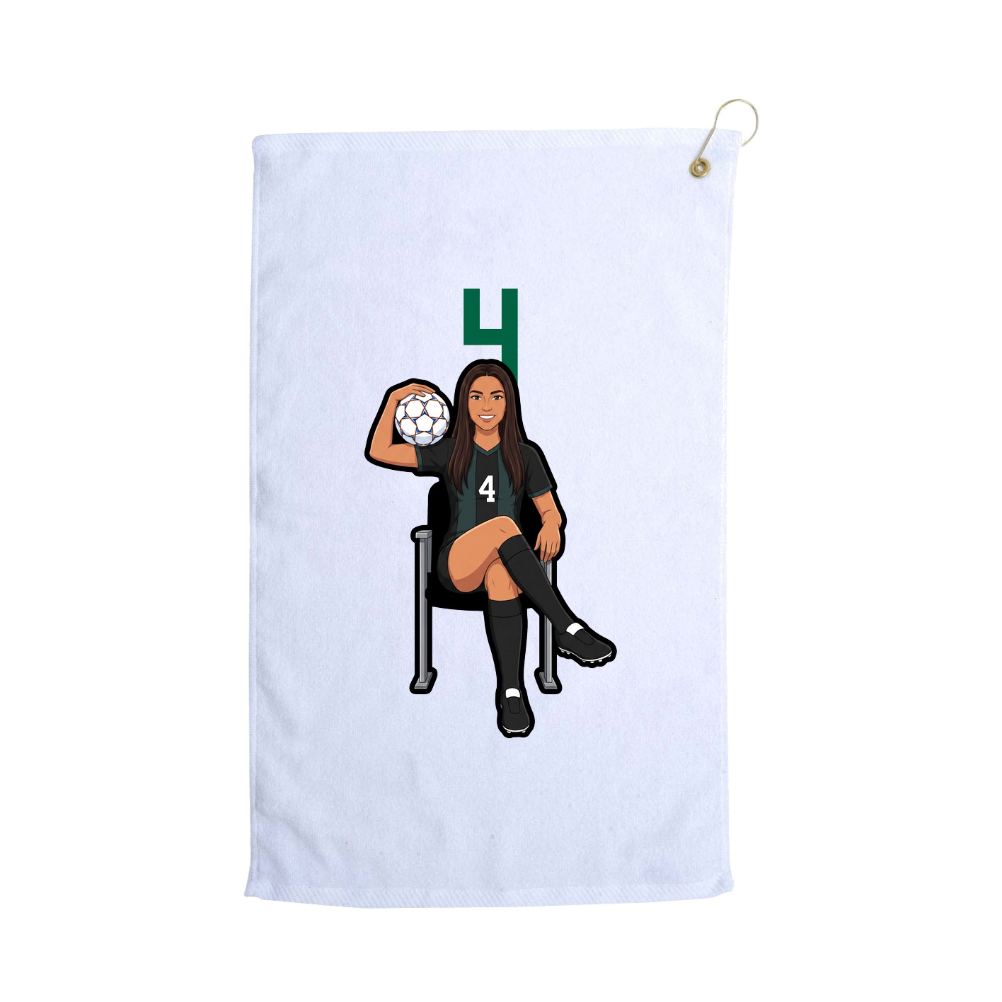 Golf Towel — Number Top in White