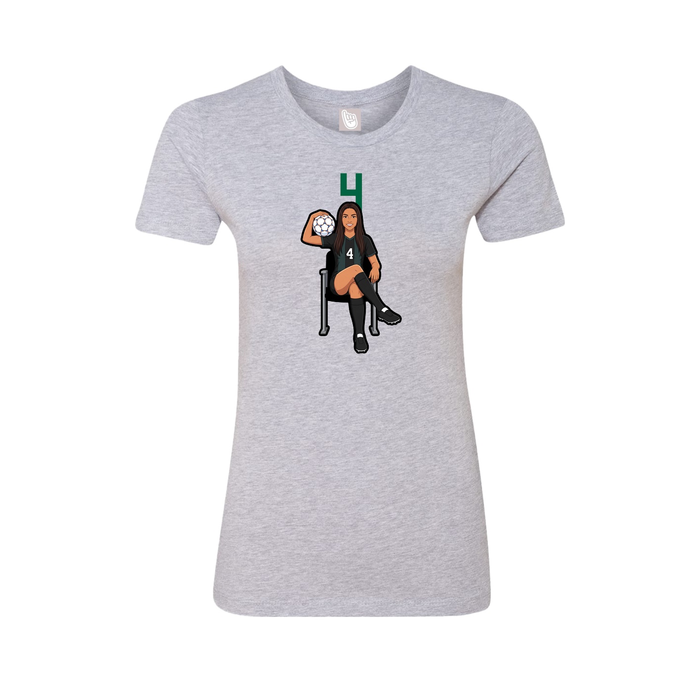 Fitted Women's Tee — Number Top in Grey