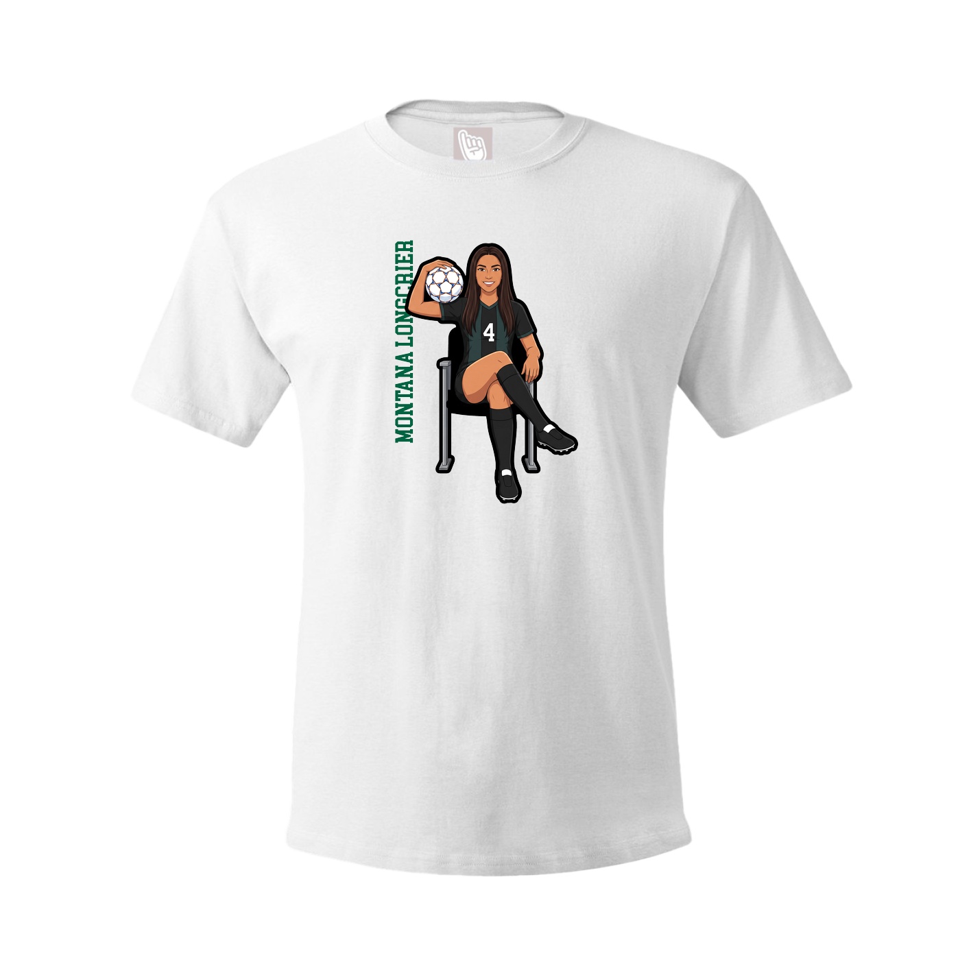 Youth Tee — Name Vertical in White