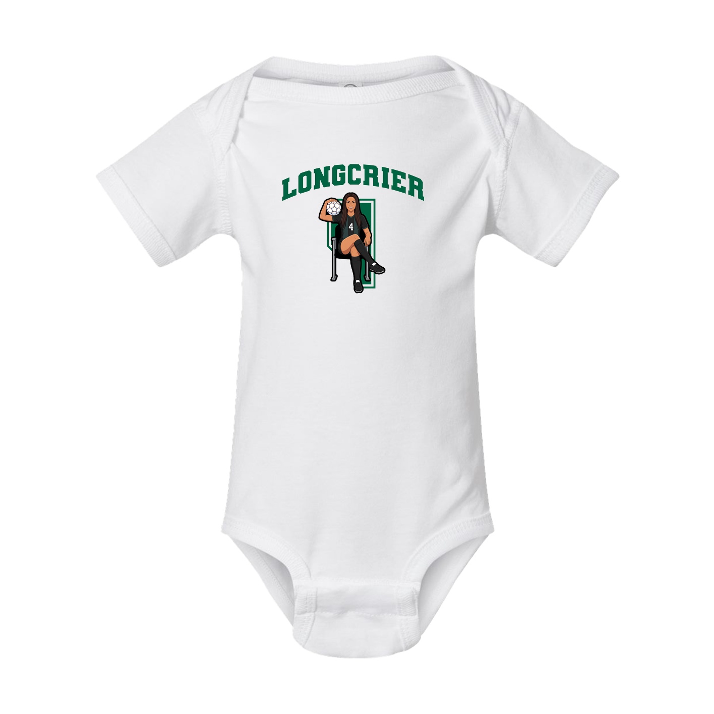 Baby Onesie — Number in White