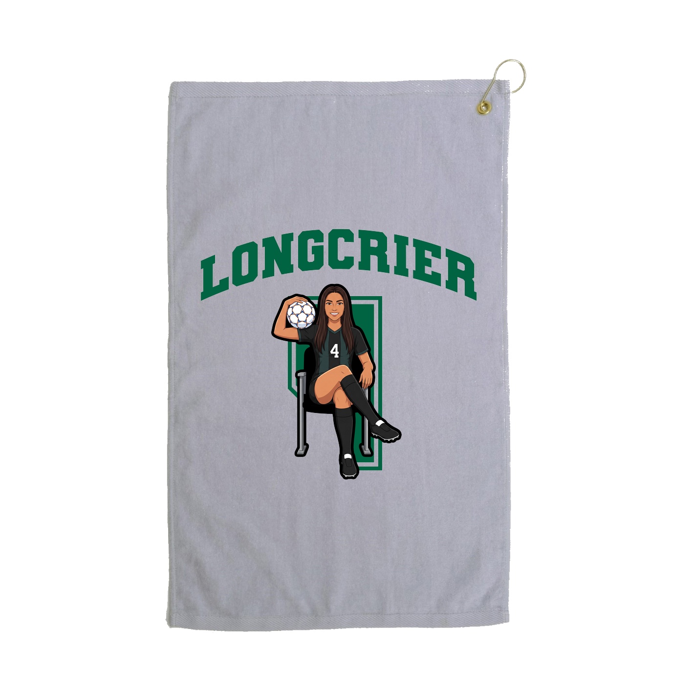 Golf Towel — Number in Grey