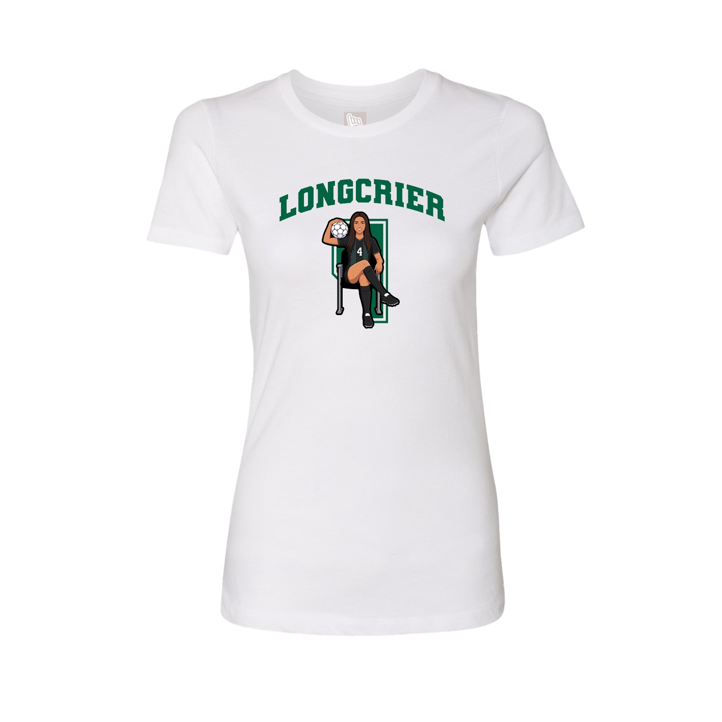 Fitted Women's Tee — Number in White