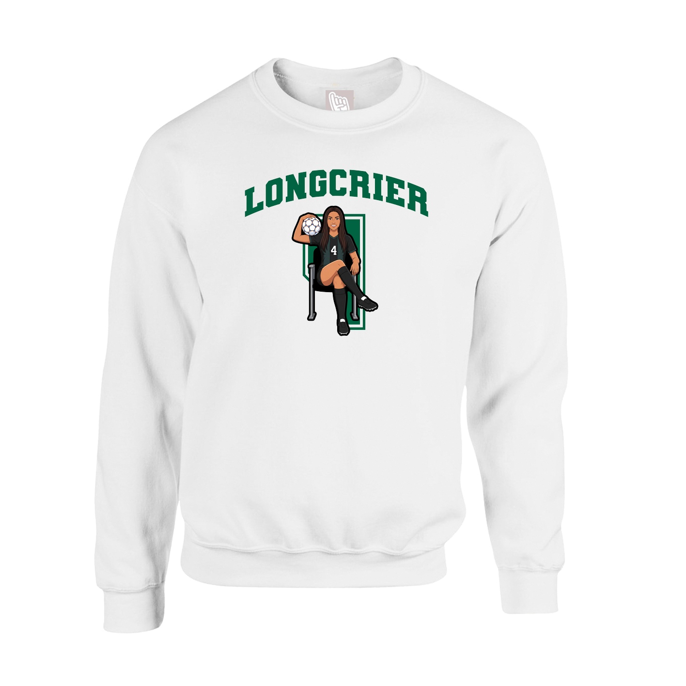 Fleece Crew — Number in White