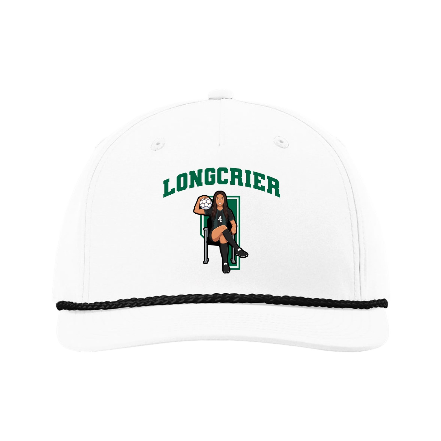 Five-Panel Classic Rope Cap — Number in White