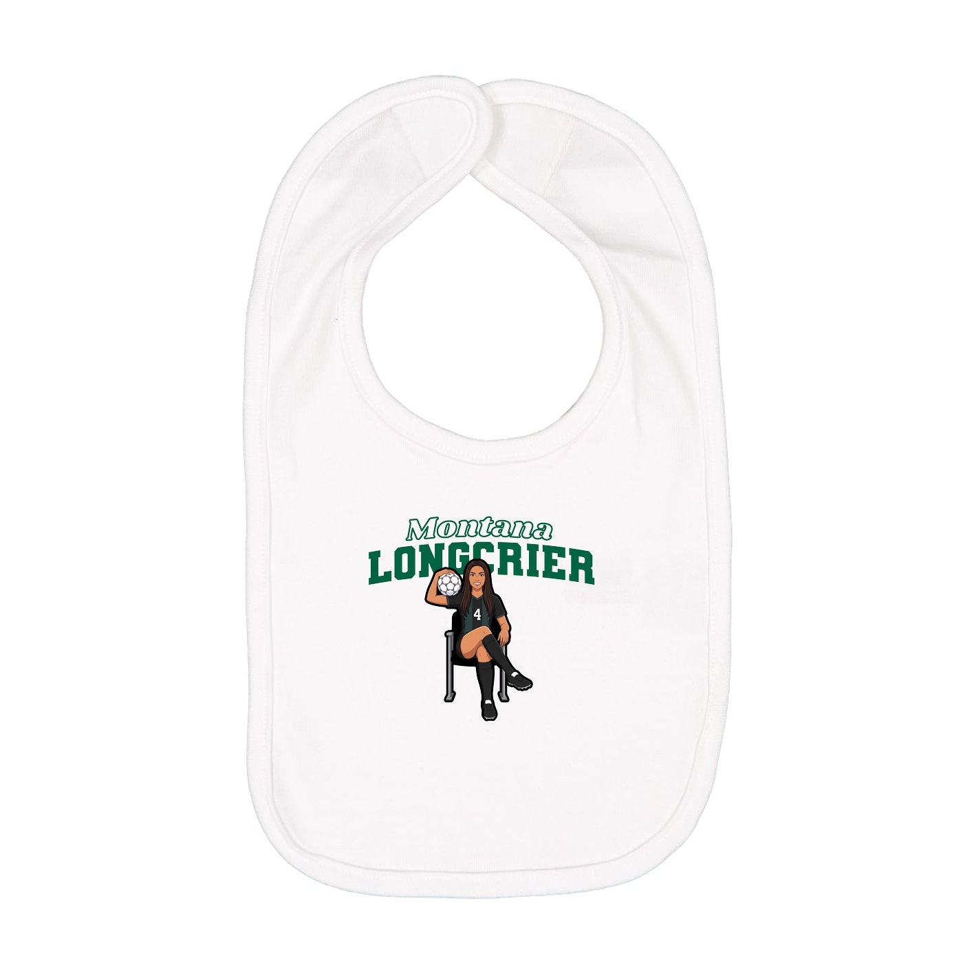 Infant Bib — Name Arch in White