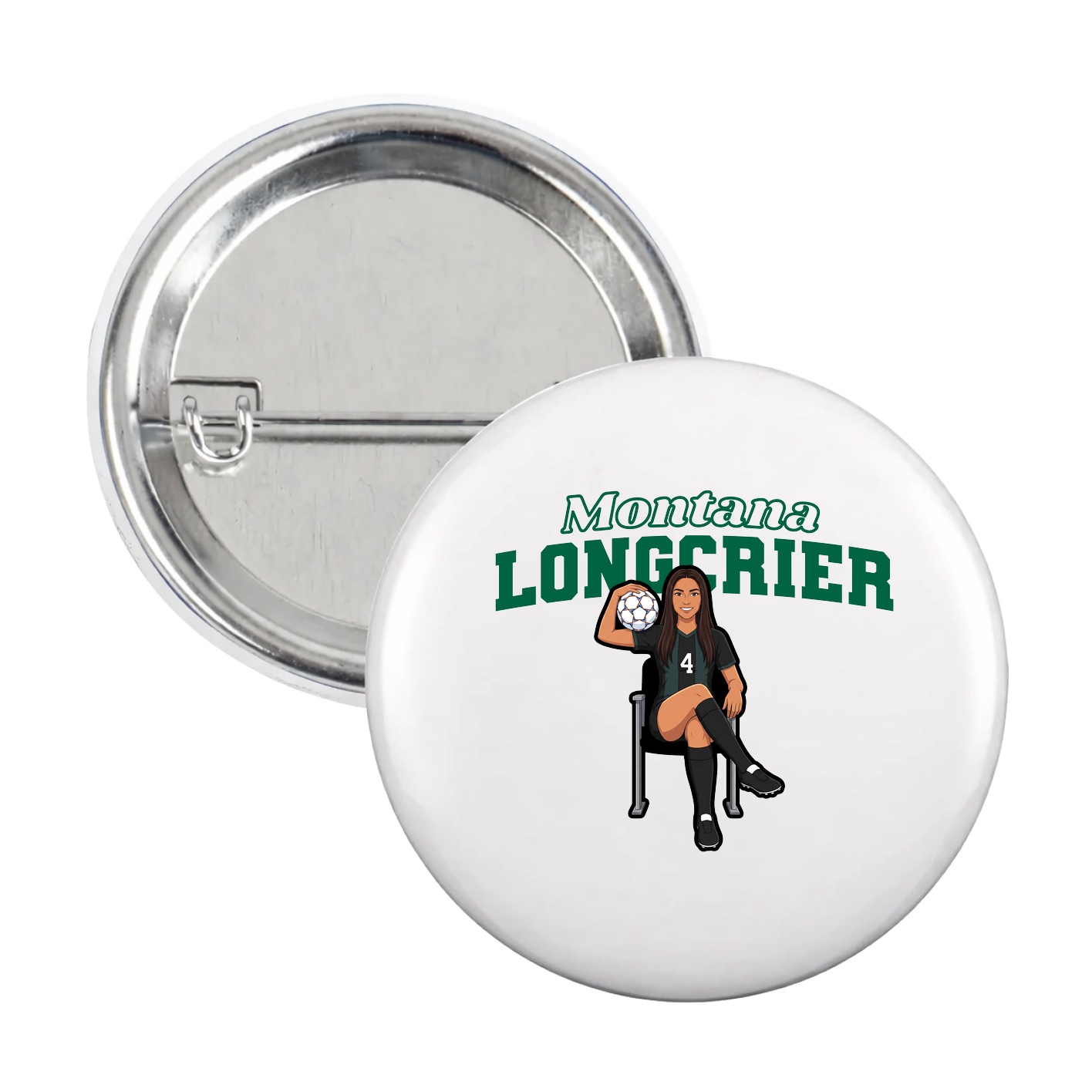 Game Day Button — Name Arch in White