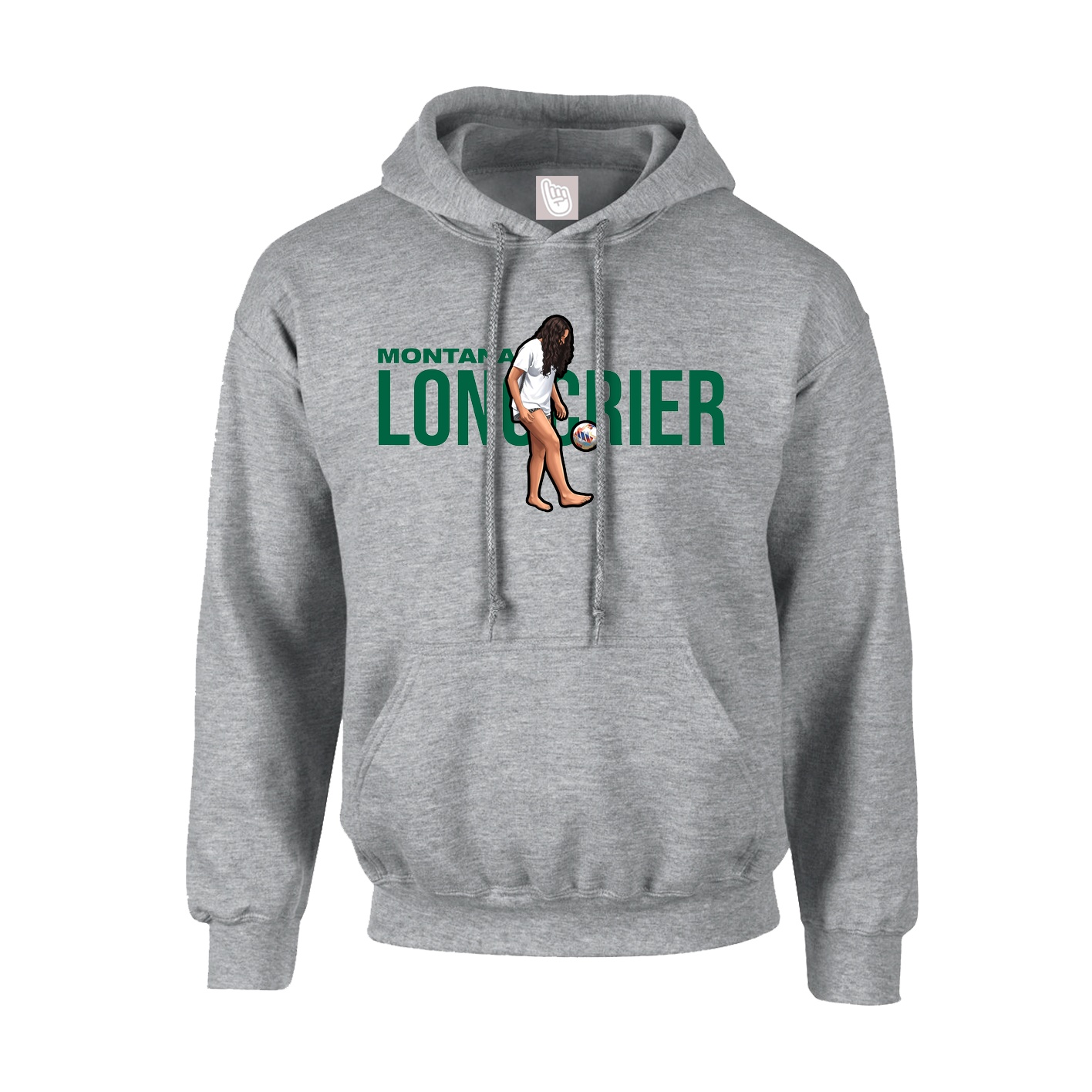 Hoodie — Player Name in Grey
