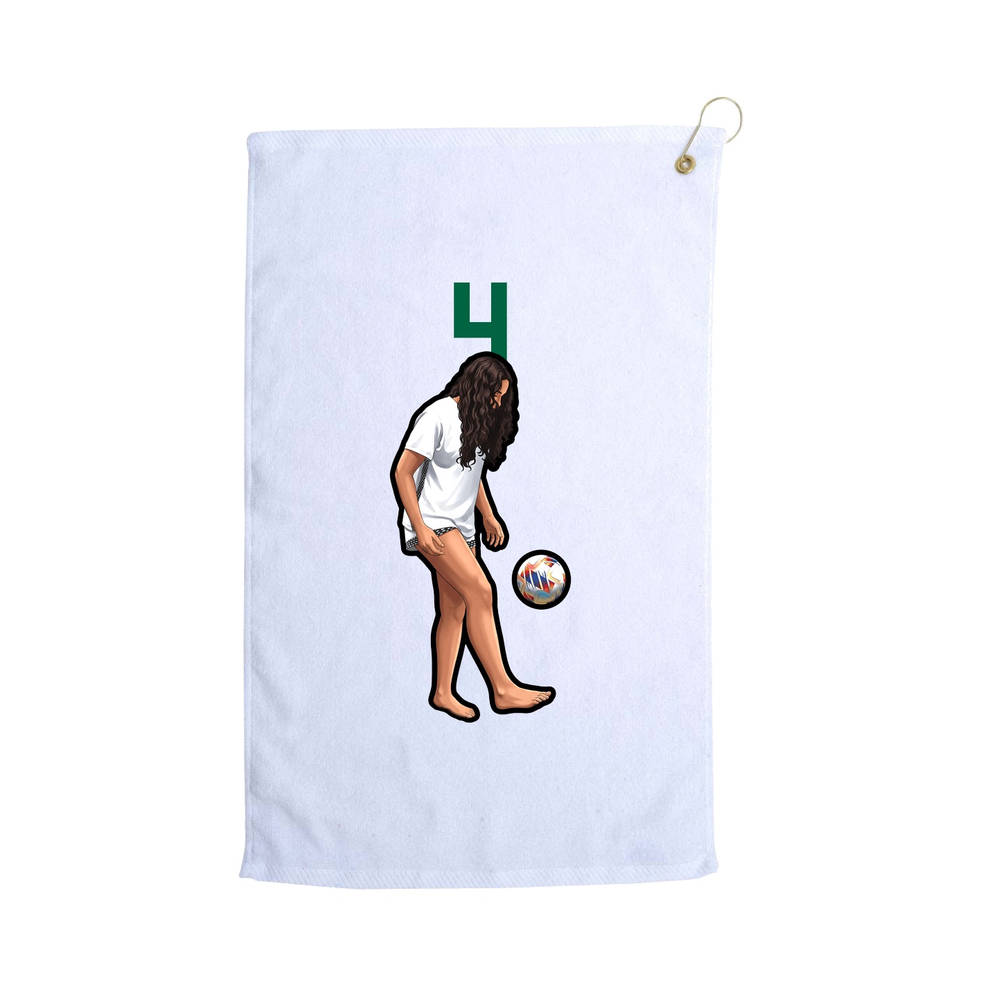 Golf Towel — Number Top in White