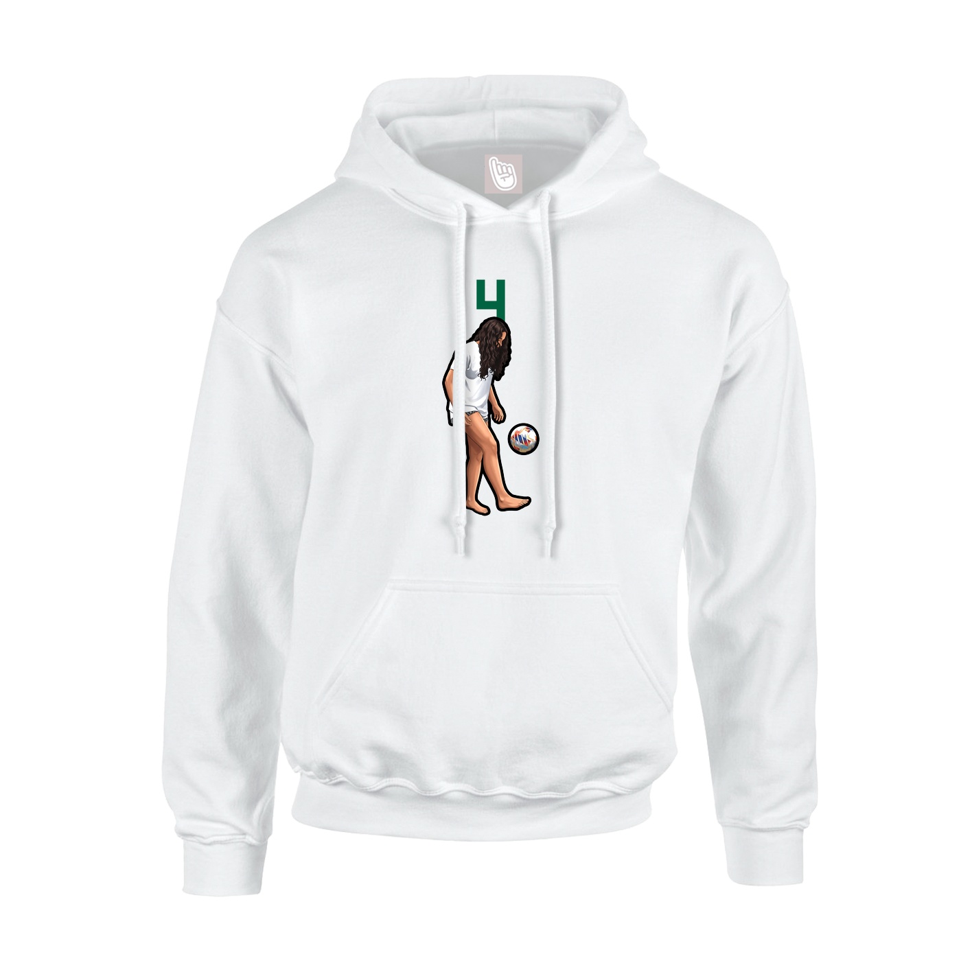 Hoodie — Number Top in White