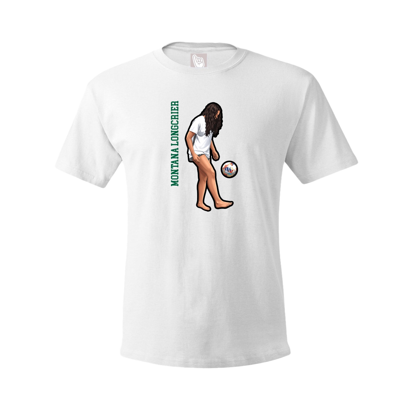 Youth Tee — Name Vertical in White