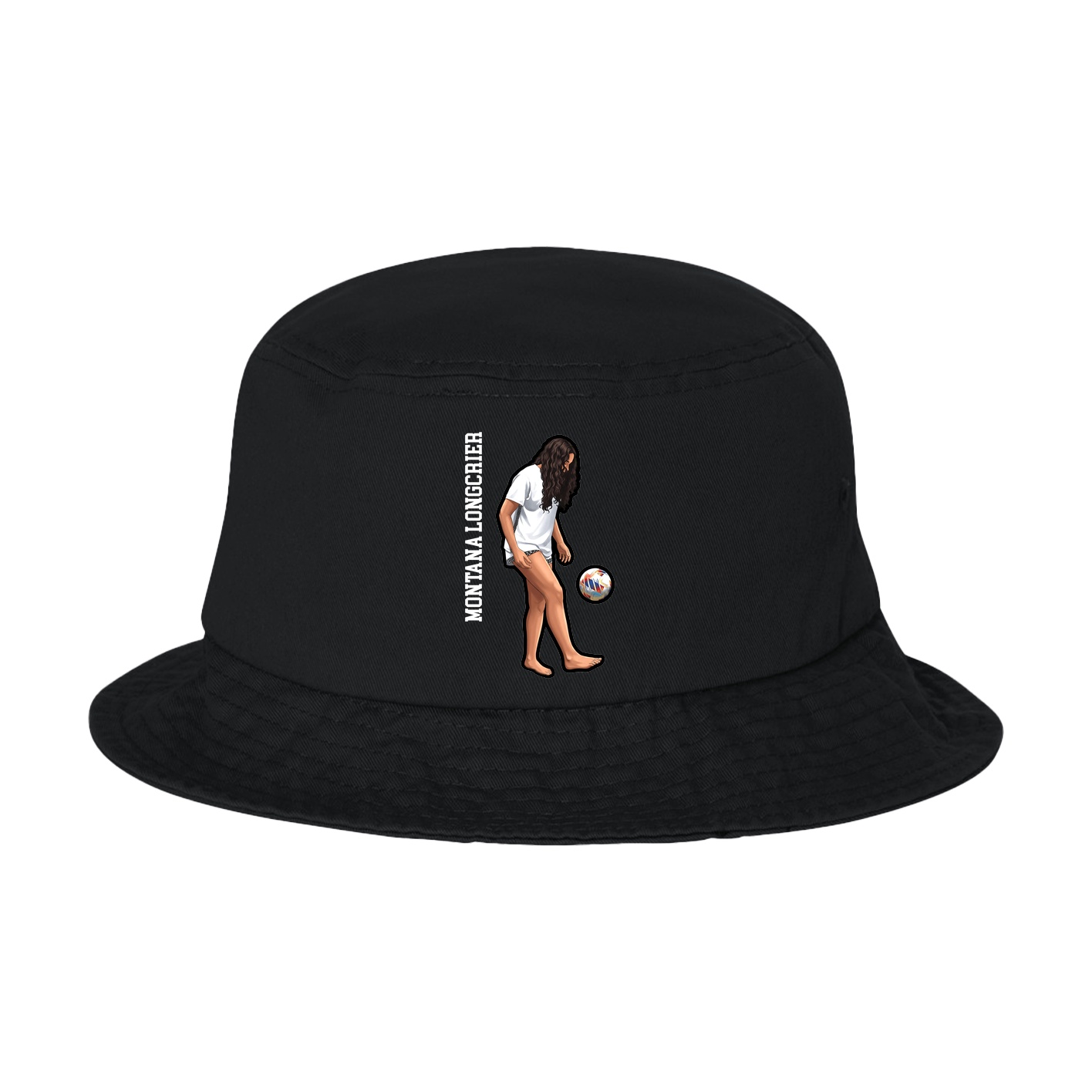Bucket Cap — Name Vertical in Black