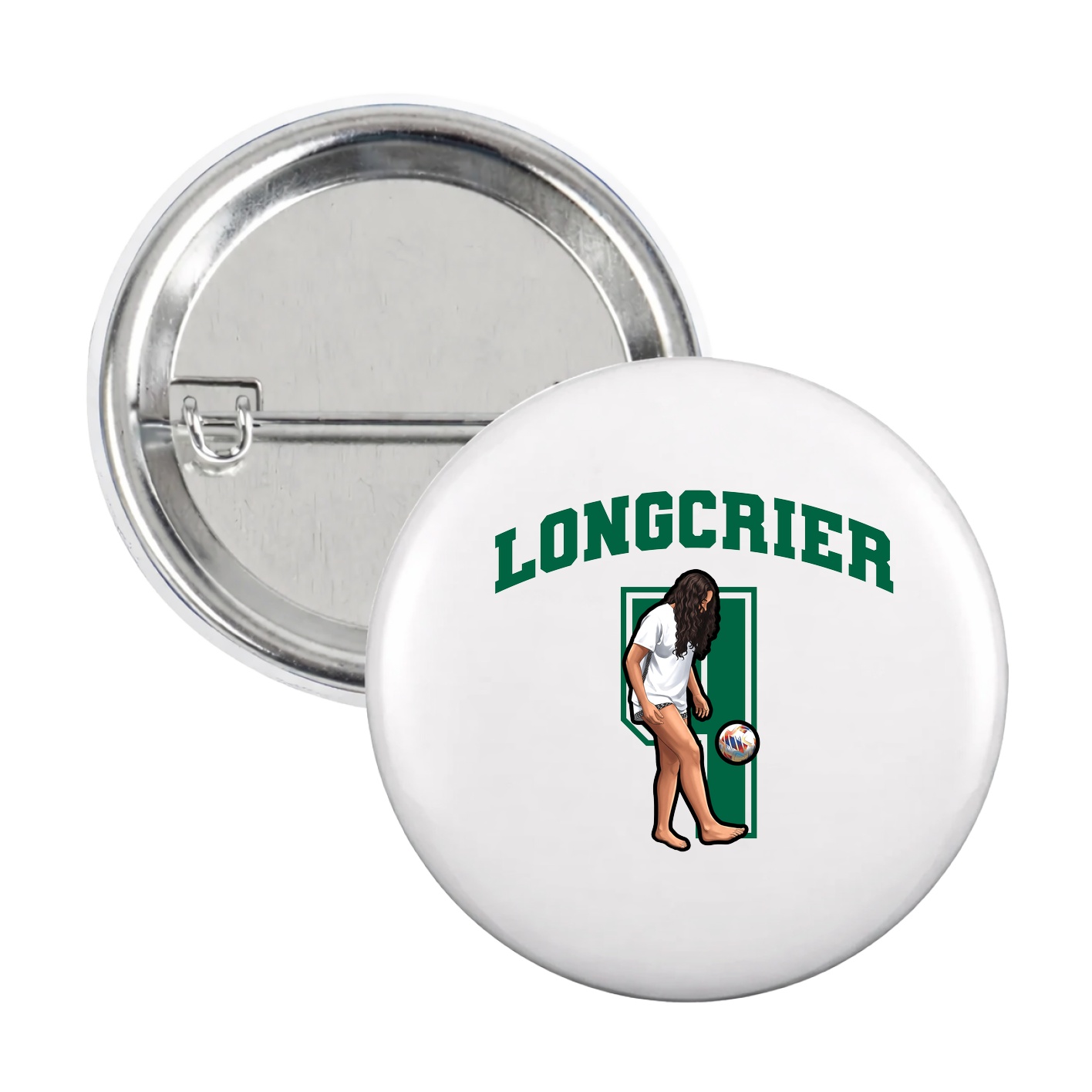 Game Day Button — Number in White