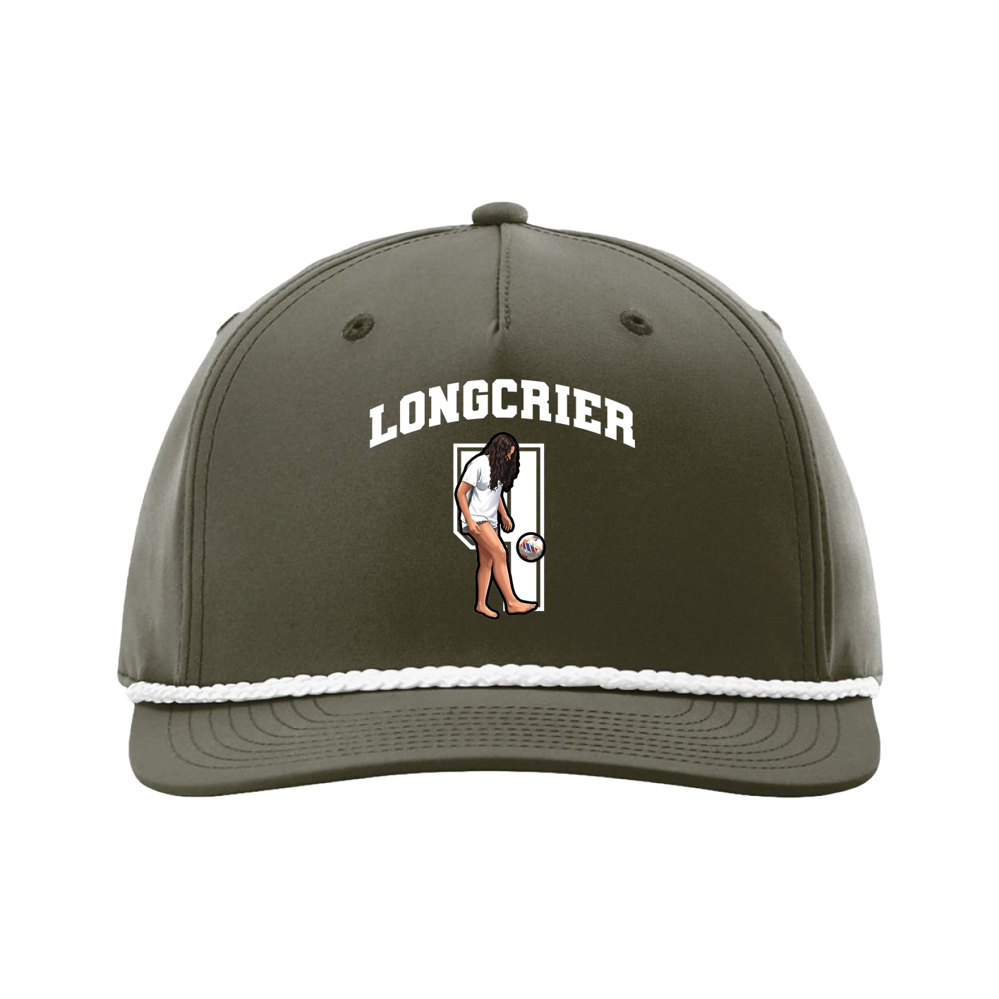 Five-Panel Classic Rope Cap — Number in Green