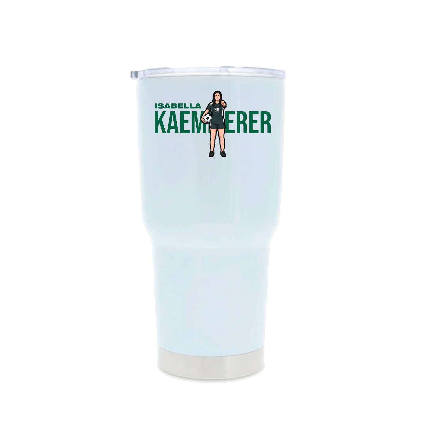 30oz Stainless Steel Tumbler — Player Name in White