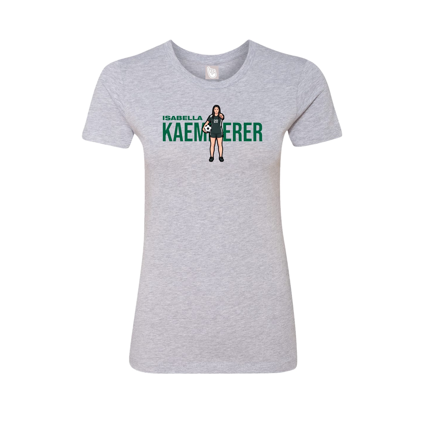 Fitted Women's Tee — Player Name in Grey