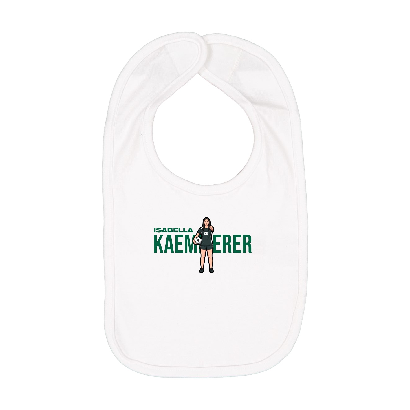 Infant Bib — Player Name in White
