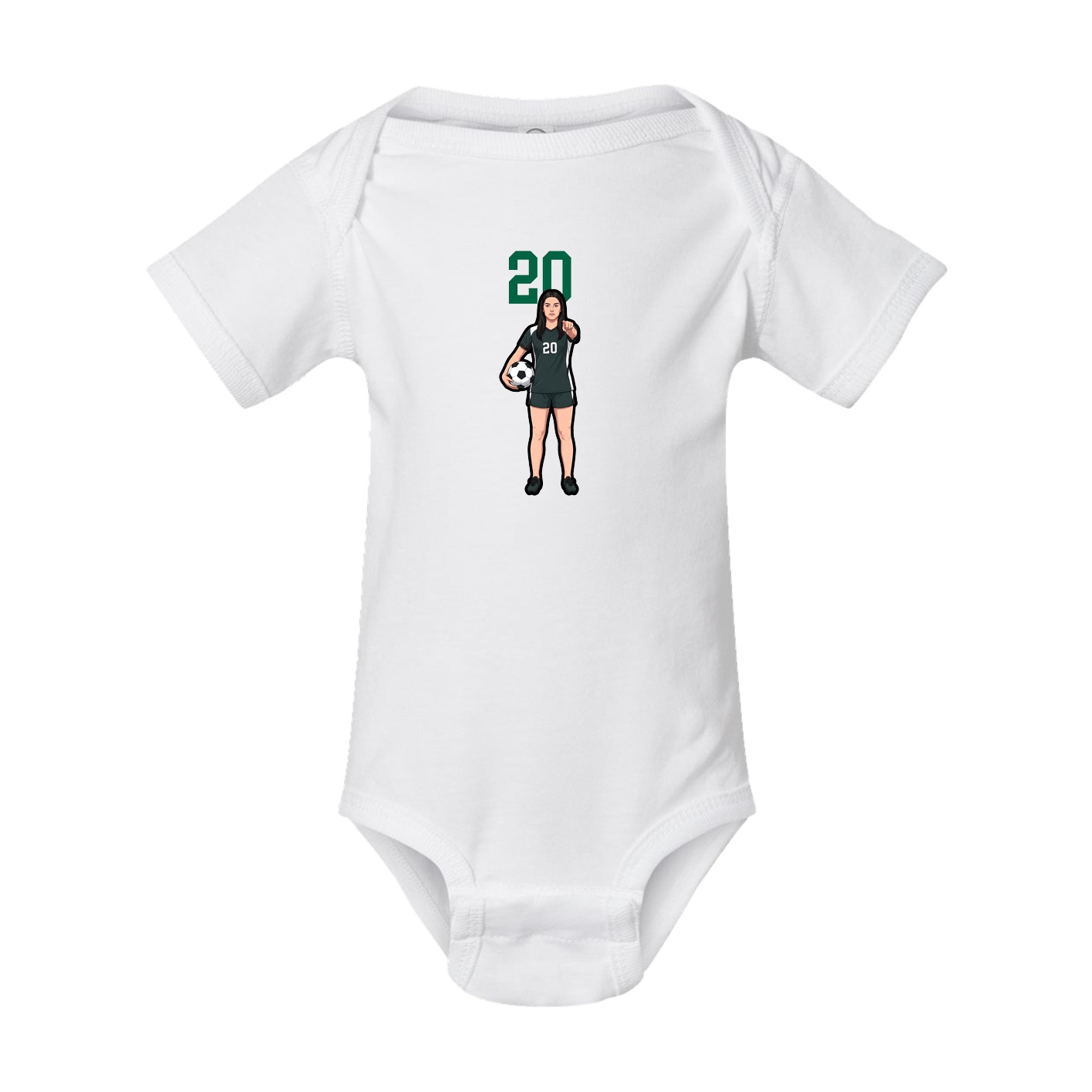 Baby Onesie — Number Top in White