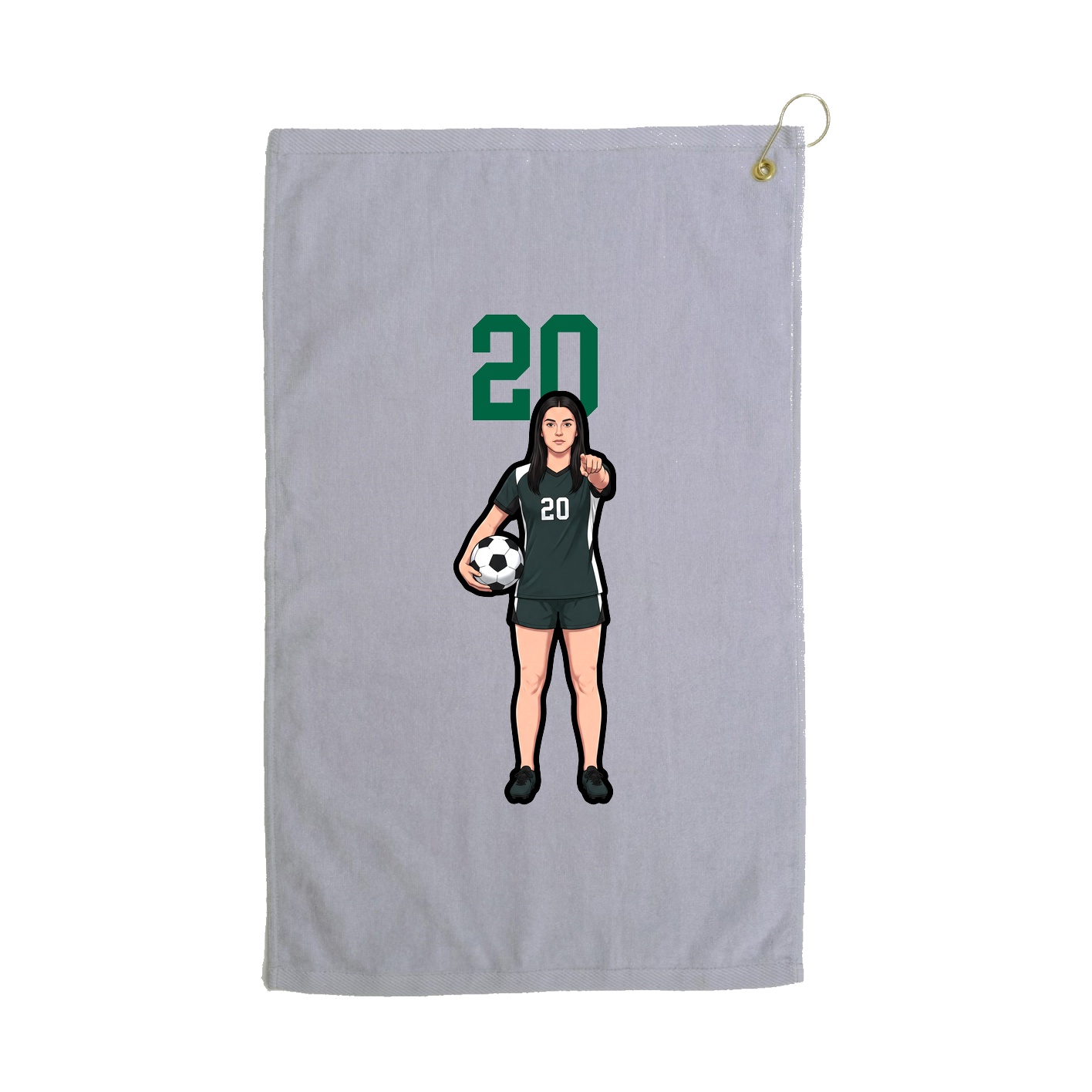 Golf Towel — Number Top in Grey
