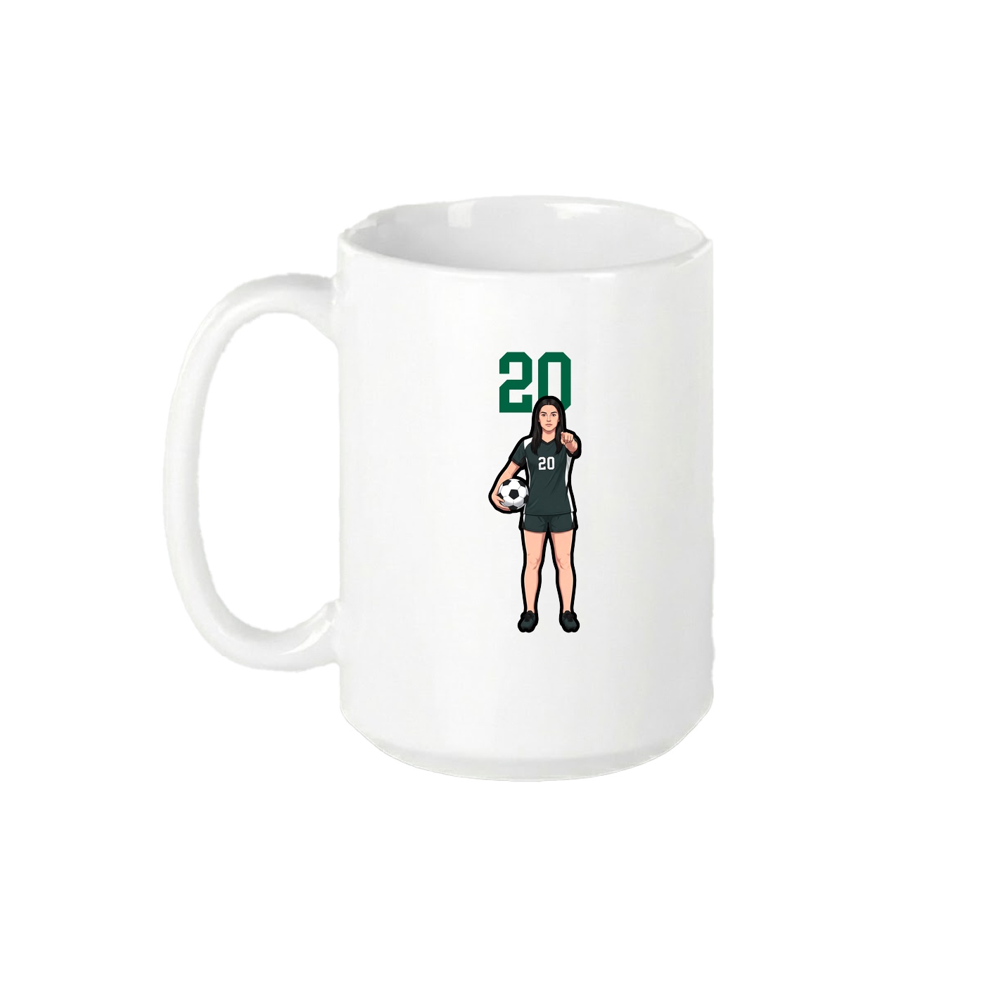 15oz Coffee Mug — Number Top in White