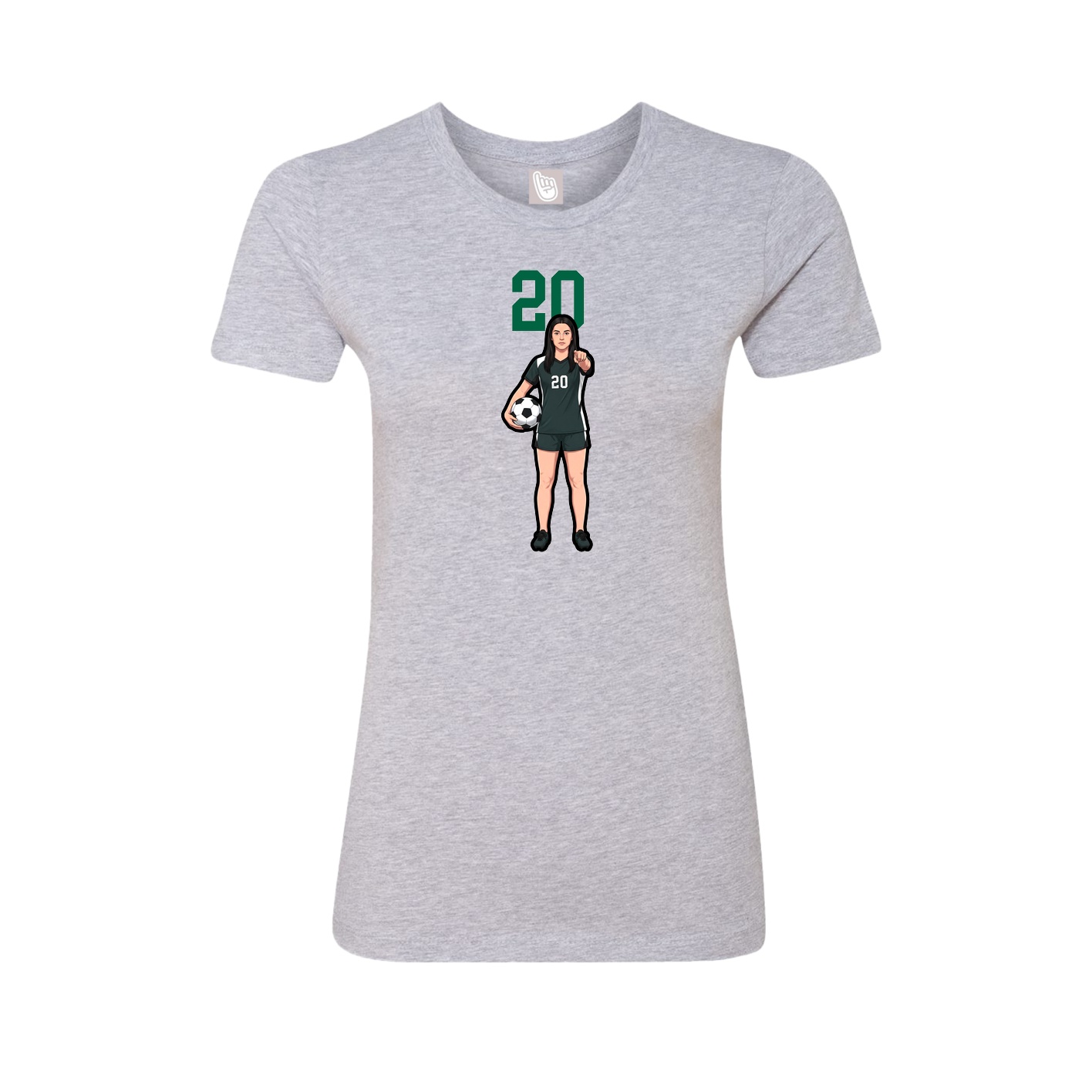 Fitted Women's Tee — Number Top in Grey