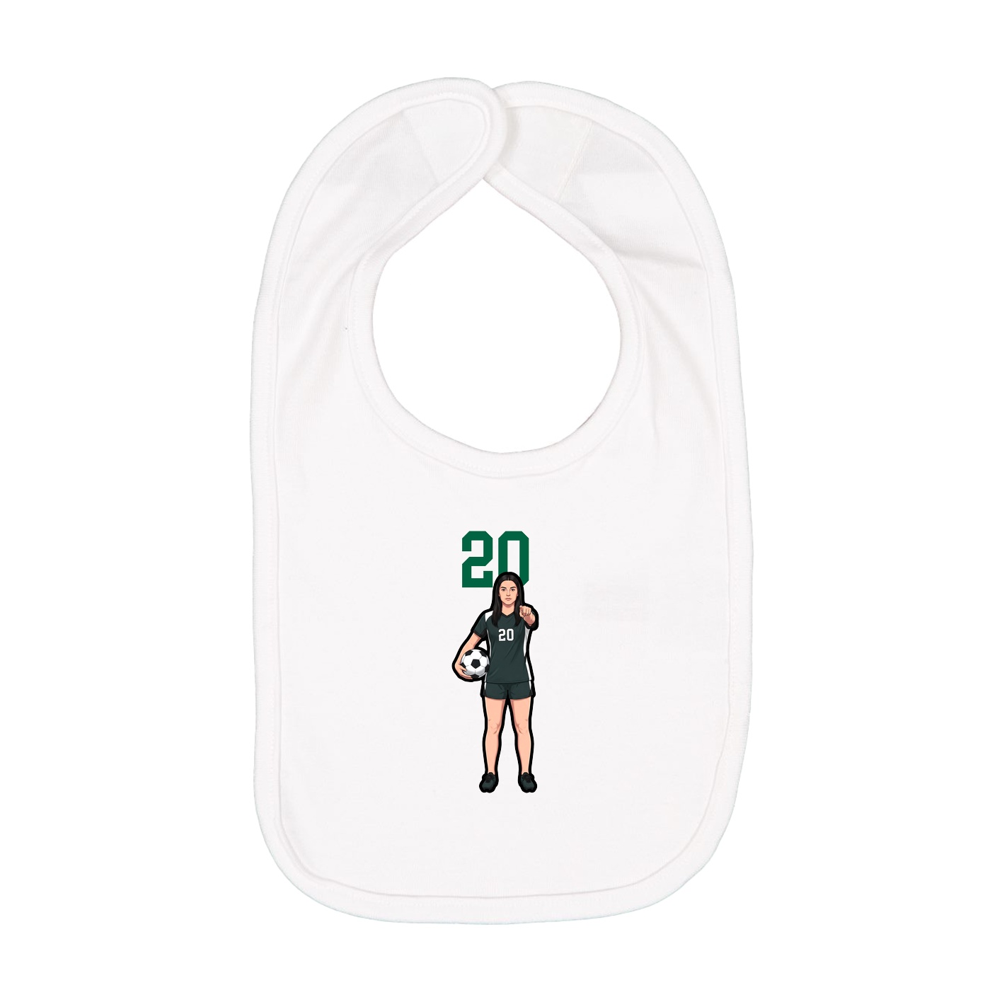Infant Bib — Number Top in White