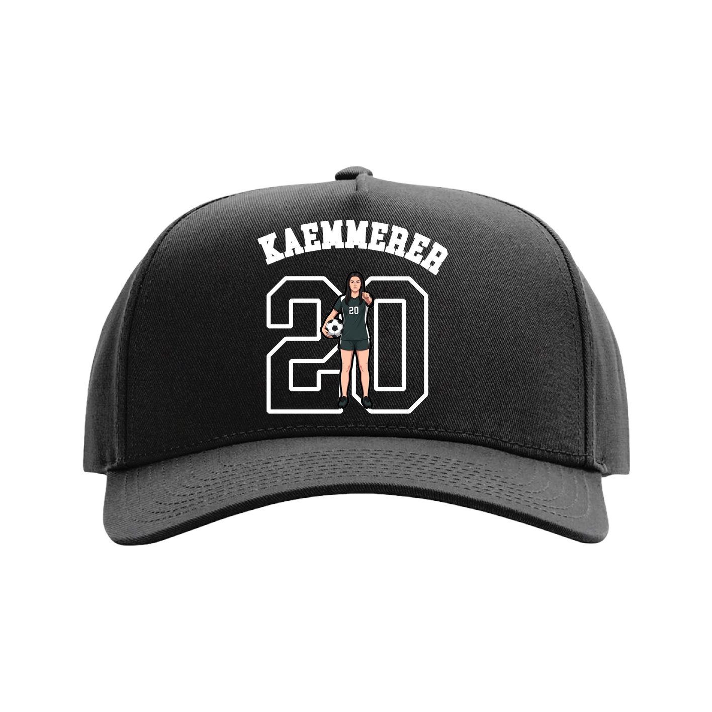Full Fabric Five-Panel Champ Cap — Shirsey Arch in Black