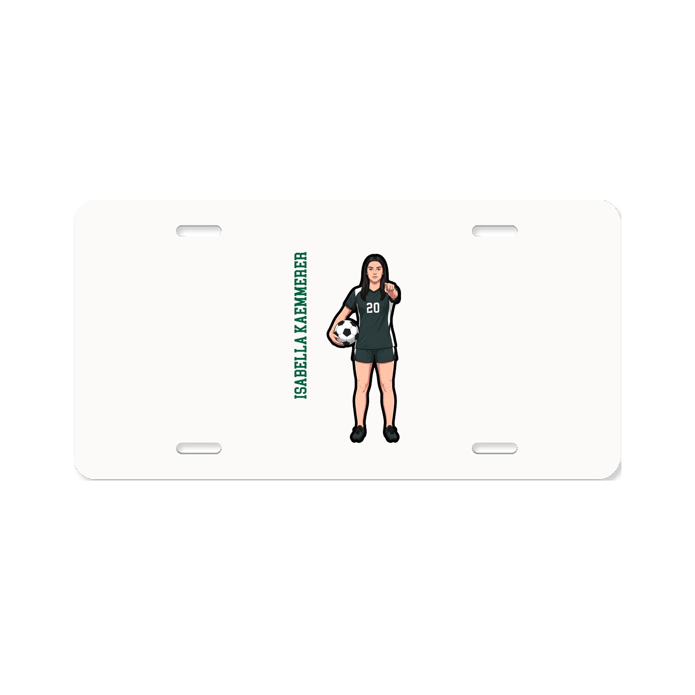 License Plate — Name Vertical in Classic