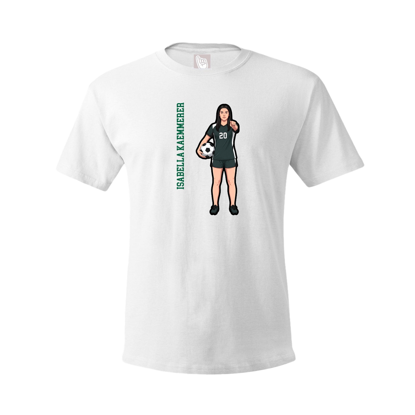 Tee — Name Vertical in White