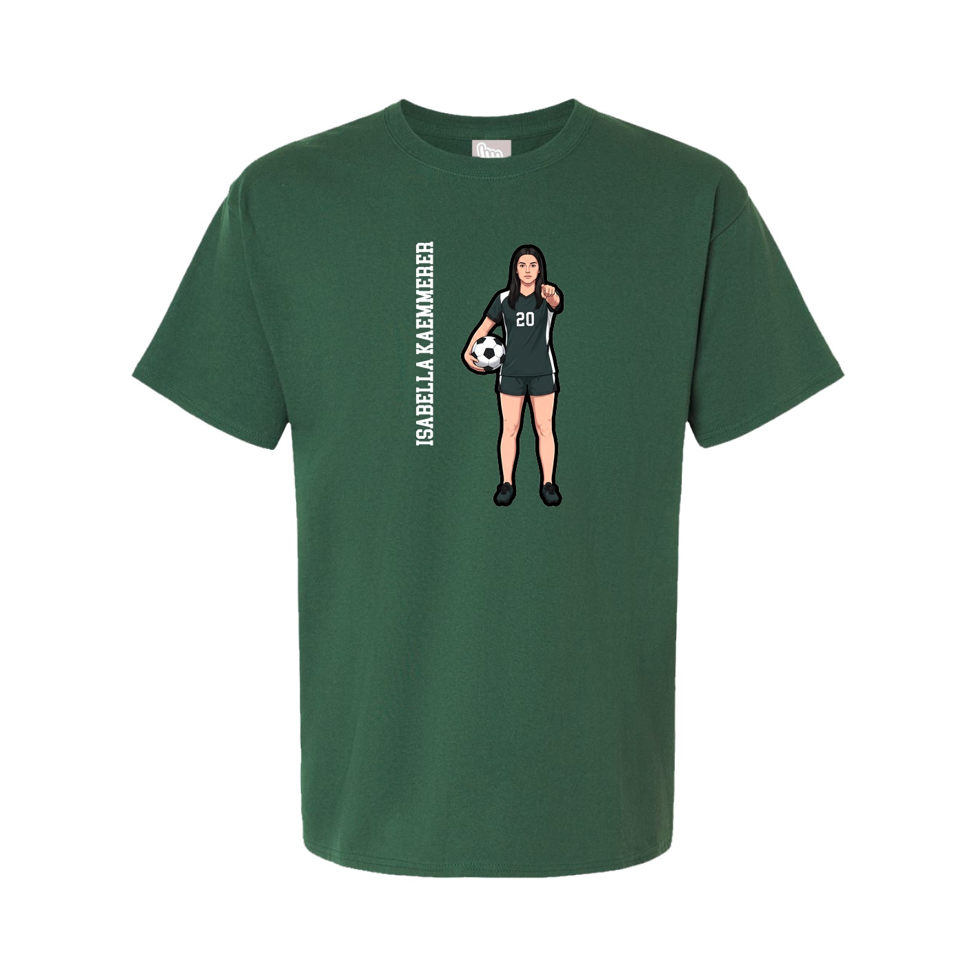 Youth Tee — Name Vertical in Green