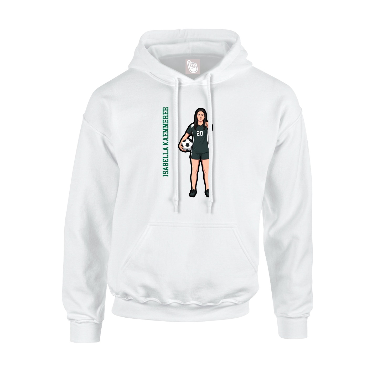 Youth Hoodie — Name Vertical in White