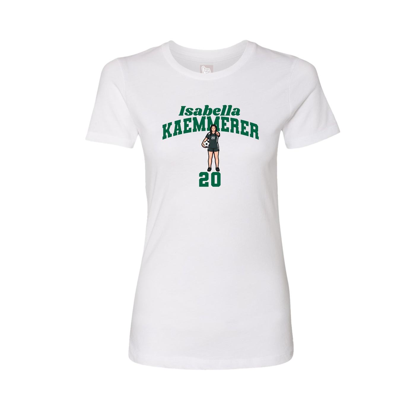 Fitted Women's Tee — Signature Arch in White