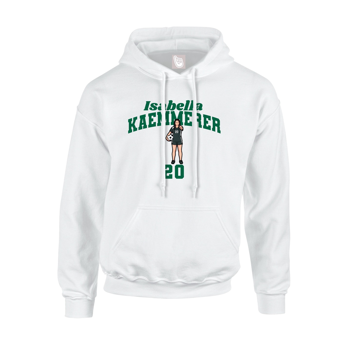 Youth Hoodie — Signature Arch in White